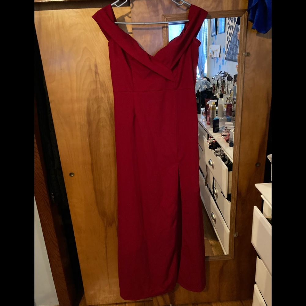 Shein off the shoulder prom dress